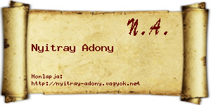 Nyitray Adony névjegykártya